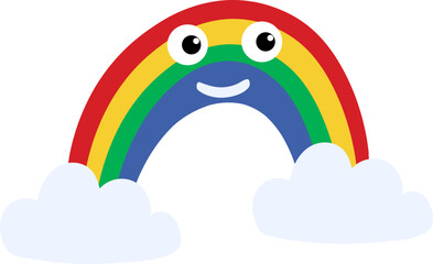 rainbow cartoon character vector illustration