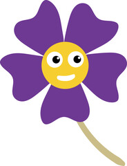 flower cartoon character vector illustration