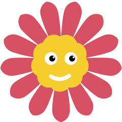 flower cartoon character vector illustration