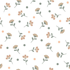 Simple and Cute Seamless Floral Pattern. Suitable for Accessories, Home D&eacute;cor, Stationary, Textile & Fabric, Wallpaper, Website or any other Printing Purposes. Vector Illustration.