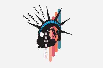 New York  t shirt design and sticker logo design illustration