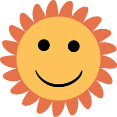 flower character stickers vector illustration