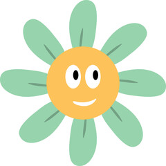 flower character stickers vector illustration