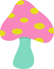 colorful mushroom sticker vector illustration