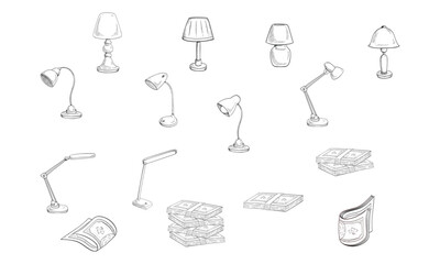 table lamp handdrawn collection