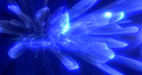 Energy abstract blue waves of magic and electricity iridescent glowing liquid plasma background