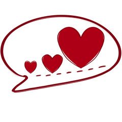 Valentine day speech bubble with hearts 