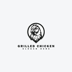 grilled chicken logo design, with a simple style, suitable for grilled chicken shops