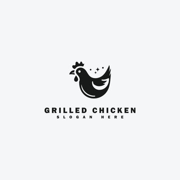 grilled chicken logo design, with a simple style, suitable for grilled chicken shops