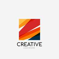 Modern abstract logo design. Geometric vector art. Clean overlapping lines and abstract shapes. Perfect for modern brand