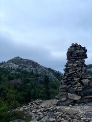 Fototapeta na wymiar stone tower in the mountains