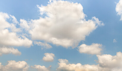 The unique  beauty of a clear cloudy daytime spring sunny calm bright sky