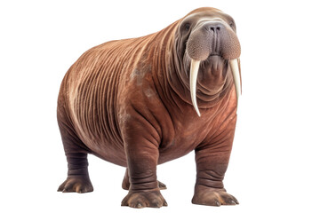 Fototapeta premium full bodied walrus isolated on a transparent background ,generative AI
