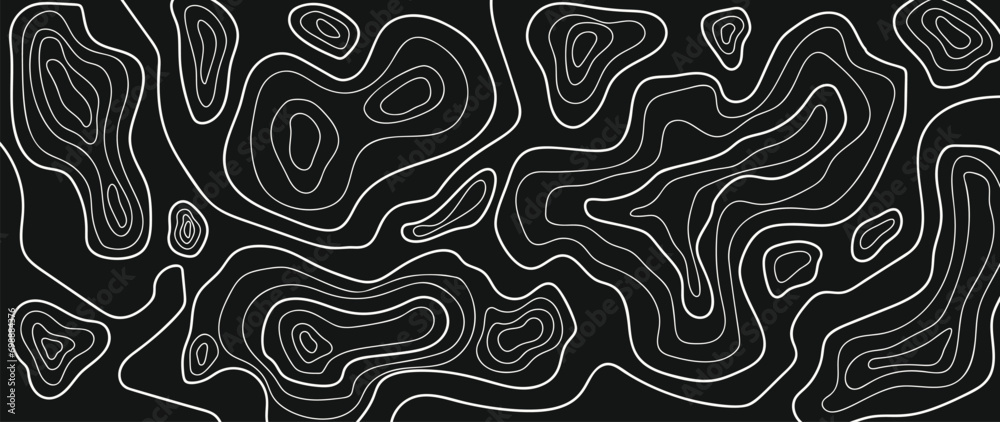 Wall mural topographic map pattern background vector. abstract mountain terrain map background with abstract sh