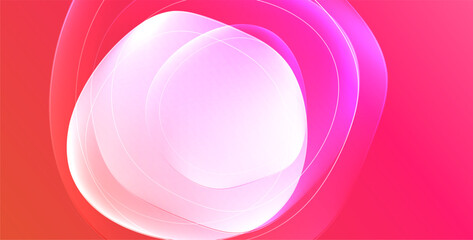 Colorful transparent flowing fluid shapes with glow effect geometric background. Wavy lines round forms. Vector illustration For Wallpaper, Banner, Background, Card, Book Illustration, landing page