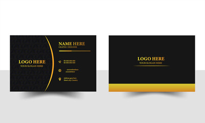 Gold & gray color Business card, Vector illustration. Creative And Clean Business Card Design Template, Visiting Card.