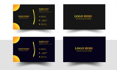 Gold & gray color Business card, Vector illustration. Creative And Clean Business Card Design Template, Visiting Card.