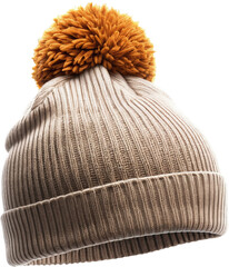 Hat Beanie isolated on transparent background. png illustration. Generative AI.
