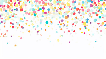 white background with colorful confetti horizontal seamless border - obrazy, fototapety, plakaty