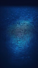 A close-up of a fingerprint on a water background. Generative AI. - obrazy, fototapety, plakaty