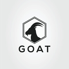 head goat or silhouette sheep or lamb logo vector illustration design.