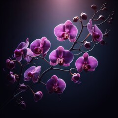 Title: Close-up of elegant orchid twig. Orchid branch, 兰花, Orquídea, زهرة...