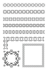 Collection of Ornamental Rule Lines, corners and frames in Different Design styles. Vector illustration