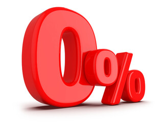 0 percentage discount number red 3d render
