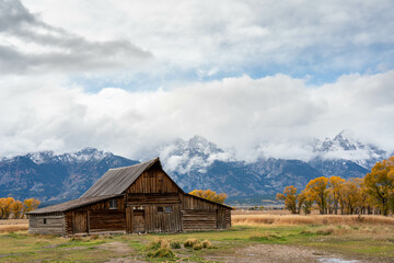 Mormon Row-John Moulton barn at Grand Teton National Park at Wyoming