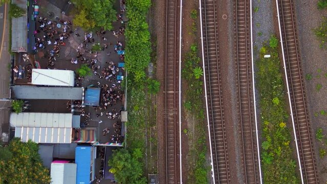 Techno Party electro dance club disco city Berlin Germany summer day. Best aerial top view flight vertical bird's eye view drone
4k cinematic footage