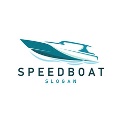 Speed boat logo vector sea ship sailboat design for ship company templet illustration