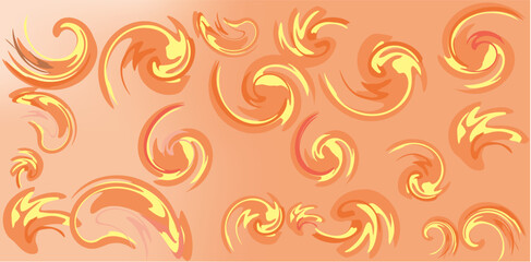 background with an orange swirl motif