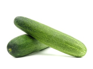 Fresh green cucumbers without chemicals Placed isolated on a white background.