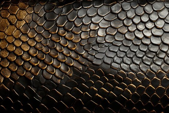 Bronze Snake Skin Pattern Animal Abstract Reptile Scales Macro Close-up Armor Texture