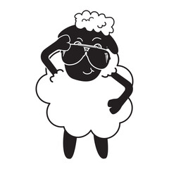 cartoon sheep on white