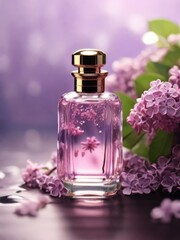 Obraz na płótnie Canvas bottle of perfume with lavender