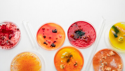 Background with laboratory petri dish. Microbiology science