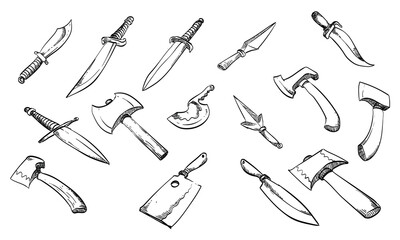knife handdrawn collection