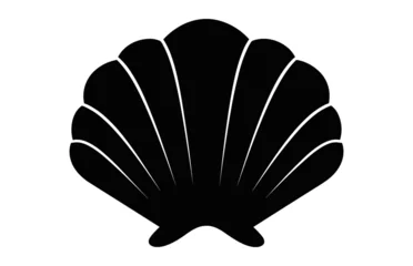 Deurstickers A Clam Seashell silhouette vector isolated on a white background © GFX Expert Team