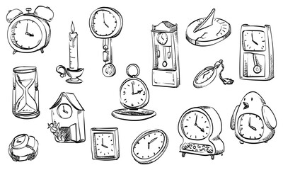 clock handdrawn collection