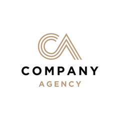 Initial Letter CA AC Monogram With Simple Classic Line Art Style For Business Brand Inspiration Logo Design.