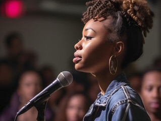 A Spoken Word Poetry Night With African-American Poets Expressing Their Identity And Experiences Through Art