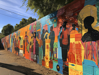 A Collaborative Mural Project Involving Local Artists And Community Members Depicting Stories Of Black Empowerment And Unity