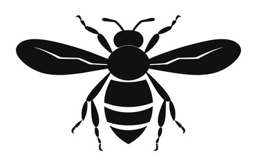 A Honey Bee Silhouette Vector isolated on white background