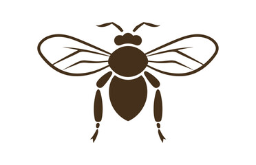A Flying Bee black Silhouette Clipart, Honey Bee black Vector