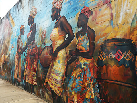 A Mural That Tells The Story Of The African Diaspora Beautifully Illustrating The Journey And Influence Of African Cultures Worldwide