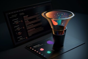 3D funnel & infographics for profitable business presentation. Generative AI