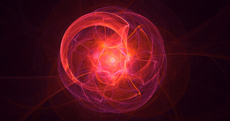 3D manual rendering abstract multicolor technology fractal light background