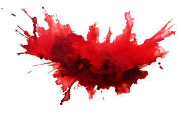 Paint or splash of paint red on white wall isolated on cut out PNG or transparent background. spread throughout area. Realistic color clipart template pattern. Background Abstract Texture.