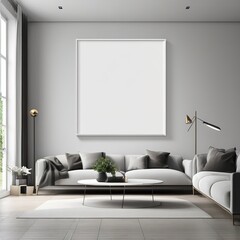 modern bright interiors 3 d rendering illustrationempty bright interior design with poster